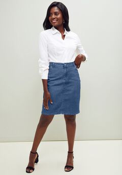 True Fit Stretch Denim Short Skirt