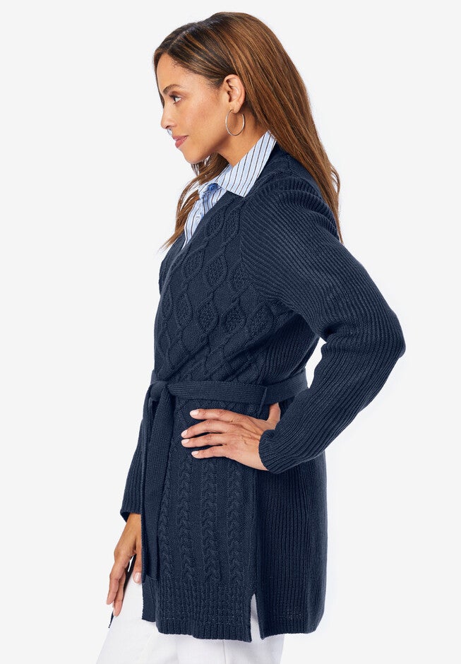 Cable Tie Cardigan, , alternate image number 2