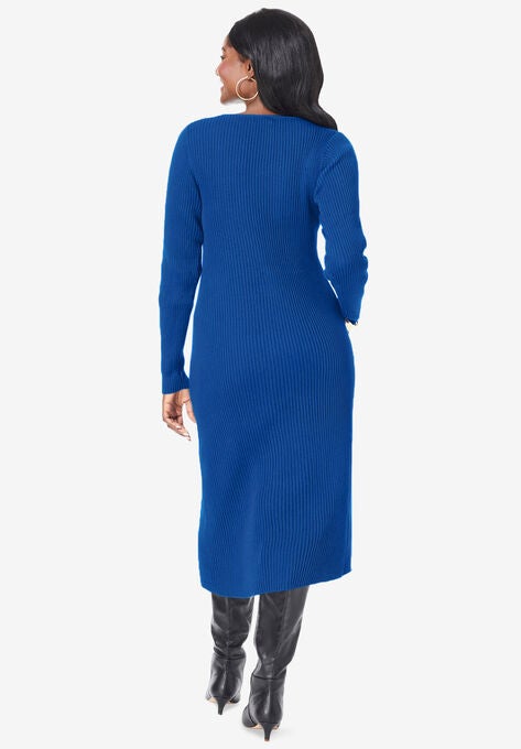 Scoop-Neck Sweater Dress, , on-hover image number null