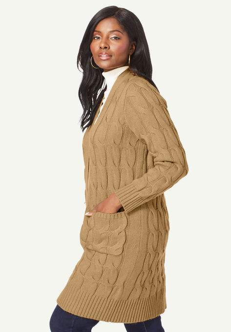 Cable Duster Sweater, , alternate image number null