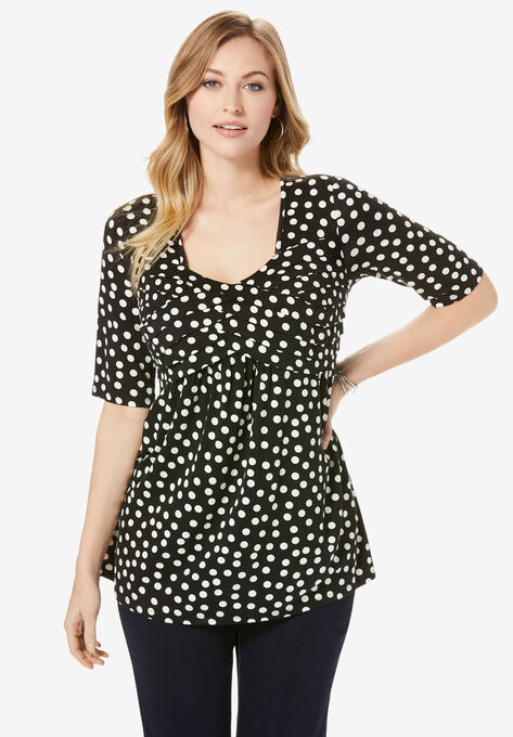 Pleated Tunic, BLACK DOT, hi-res image number null