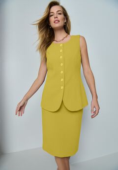 Sleeveless Vest and Skirt Suit