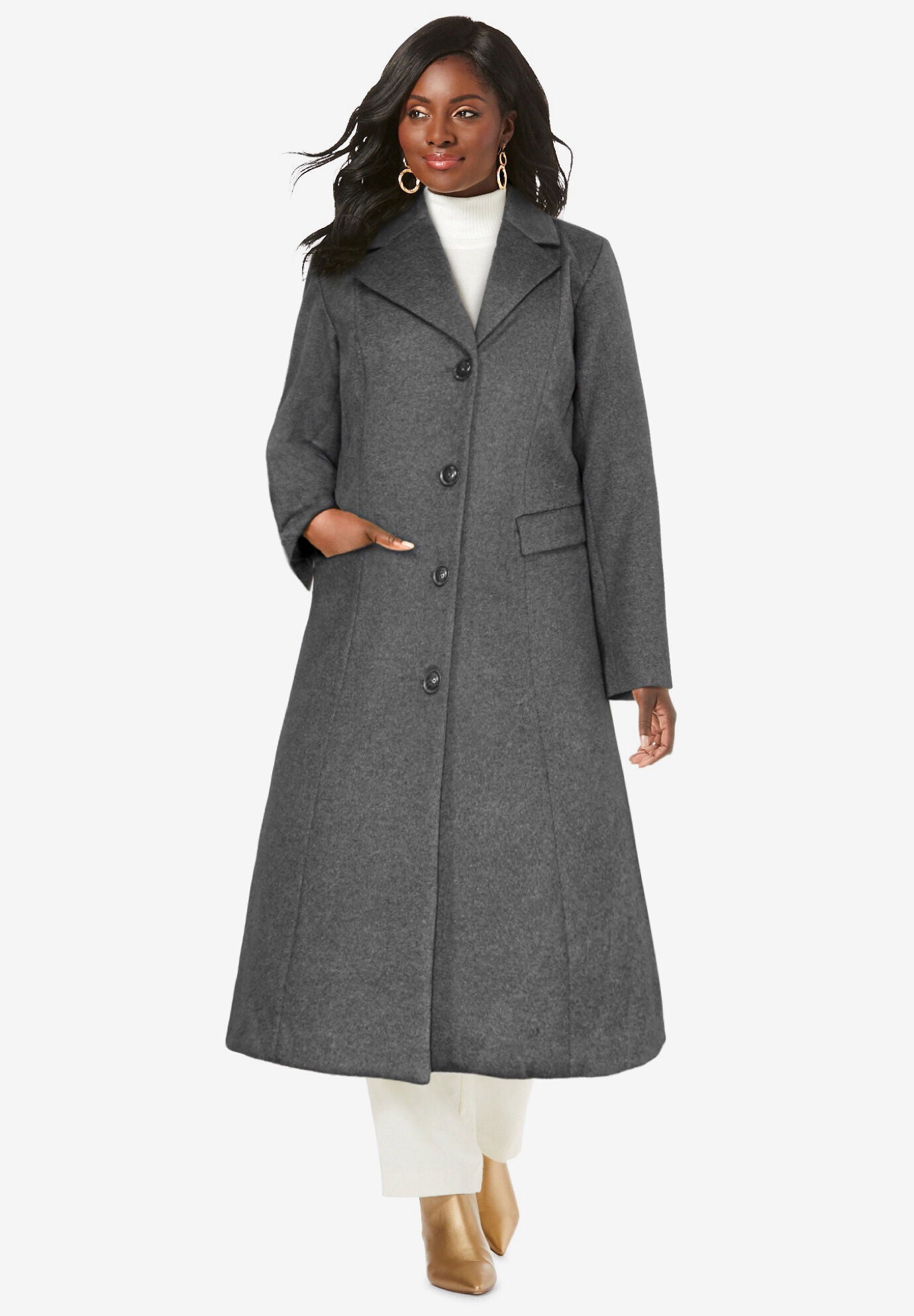 Full Length Wool Blend Coat