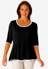 Peplum Sweater, BLACK, hi-res image number 0