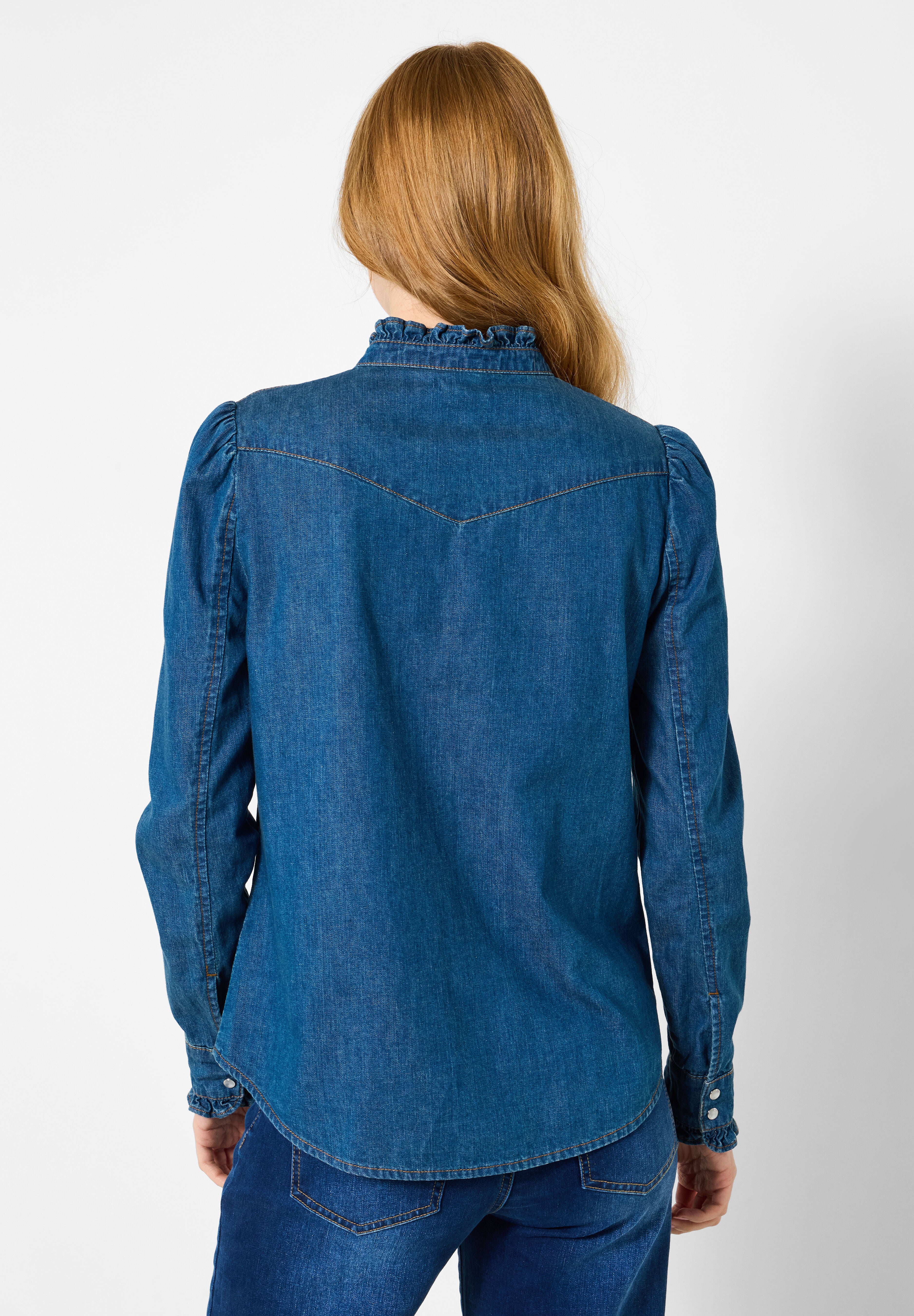 Denim Chambray Shirt, DARK CHAMBRAY, on-hover image number 1
