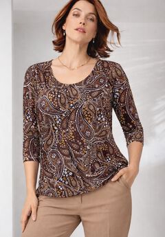 Stretch Cotton Scoop Neck Tee