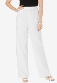 Lightweight Linen-Blend Straight-Leg Pants
