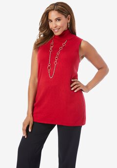 Carefree Cashmere Sleeveless Turtleneck Shell