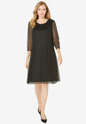 Sheer Cocktail Dress, BLACK, hi-res image number null