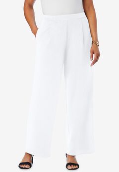 Stretch Knit Crepe Wide Leg Pant