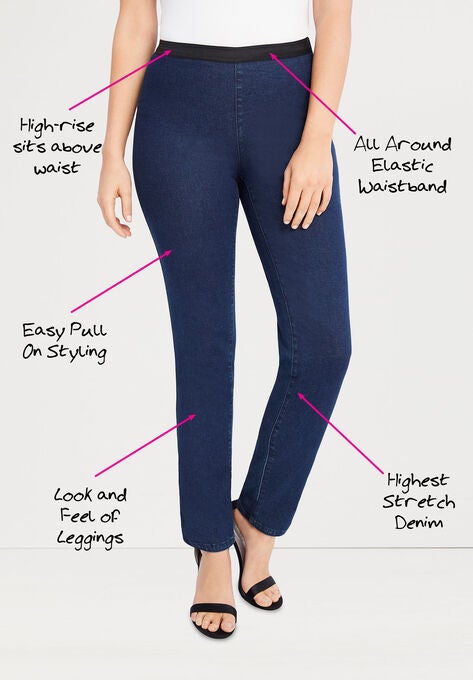 Straight Leg Stretch Denim Jeggings, , on-hover image number null