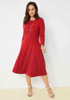 Long Sleeve Stretch Ponte Dress