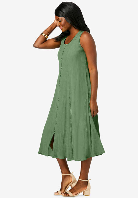 Button-Down Gauze Maxi, , alternate image number null