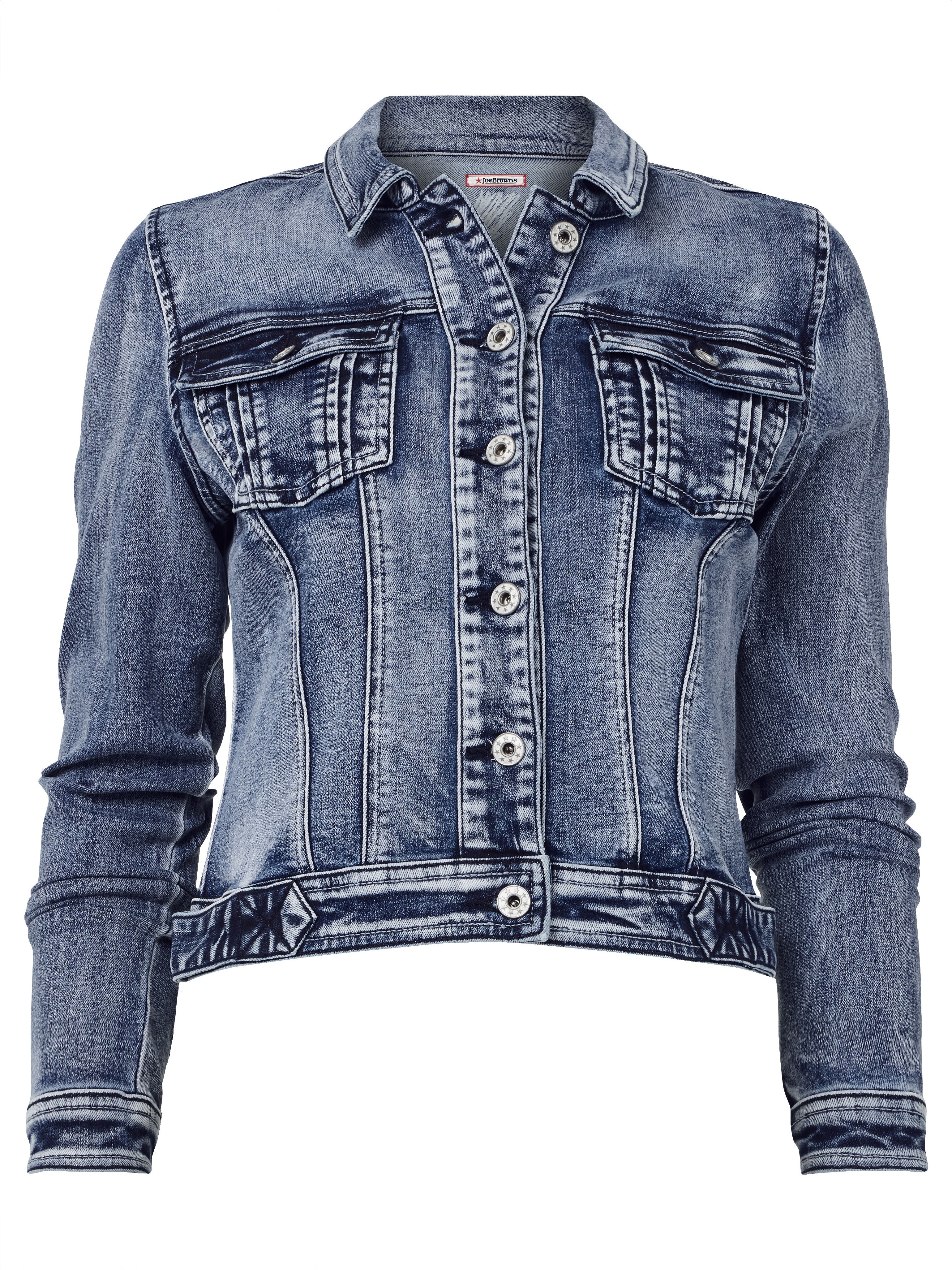 Slim-Fit Embellished Denim Jacket, LIGHT BLUE EMBELLISHMENT, alternate image number 2