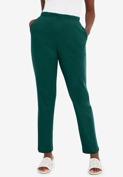 Soft Ease Cotton Knit Straight-Leg Pant