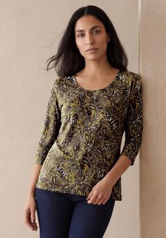 Stretch Cotton Scoop Neck Tee
