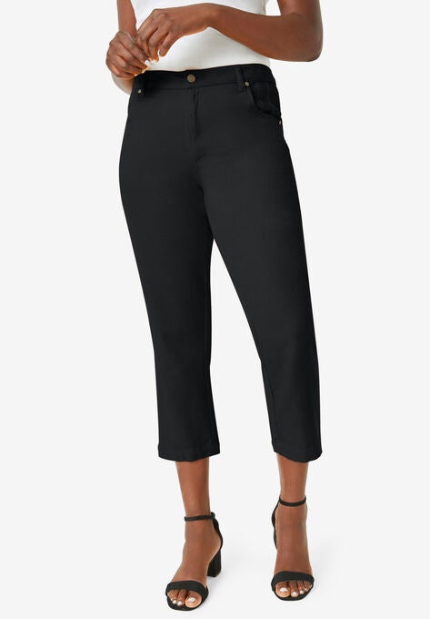 Classic Denim Capri, BLACK, hi-res image number null