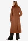 Long Wool-Blend Coat with Faux Fur Collar, , on-hover image number null