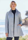 A-Line Zip Front Leather Jacket, GREY SKY, hi-res image number null