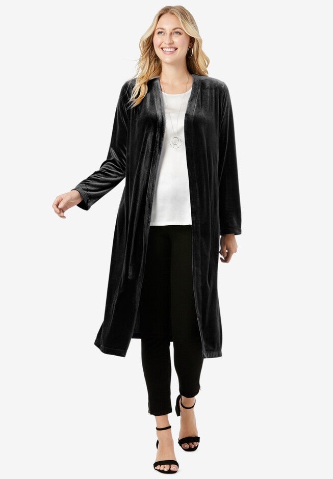 Velour Duster, BLACK, hi-res image number null