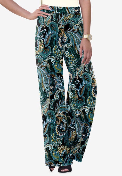 Everyday Wide Leg Pant, FROST TEAL PAISLEY, hi-res image number null