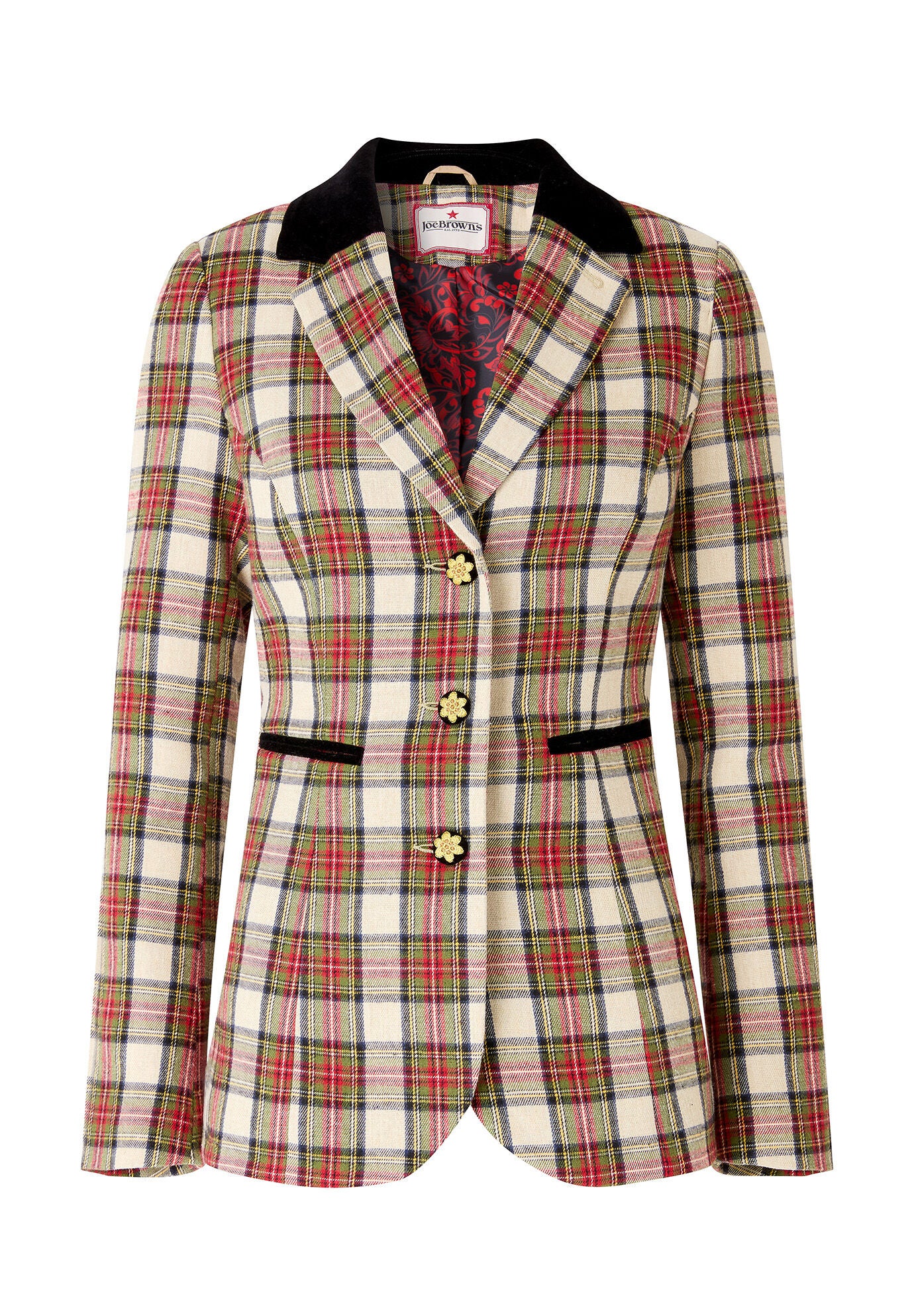 Holiday Plaid Blazer, RED CHECK PLAID, alternate image number 4