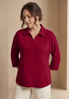 Stretch Knit Crepe Trapeze Tunic