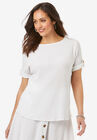 Gauze Blouse, WHITE, hi-res image number null