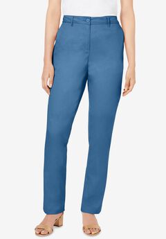 Stretch Cotton Chino Straight-Leg Pant