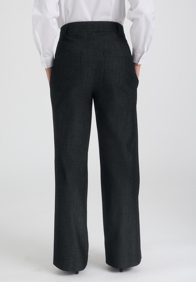 Slubbed Denim Trouser, BLACK, on-hover image number null