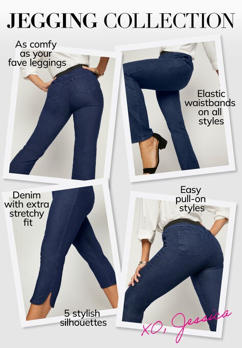 Curved Hem Crop Jeggings, , alternate image number null