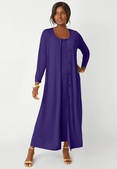 2-Piece Stretch Knit Duster Set