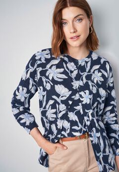 Fine Gauge Button-Front Cardigan