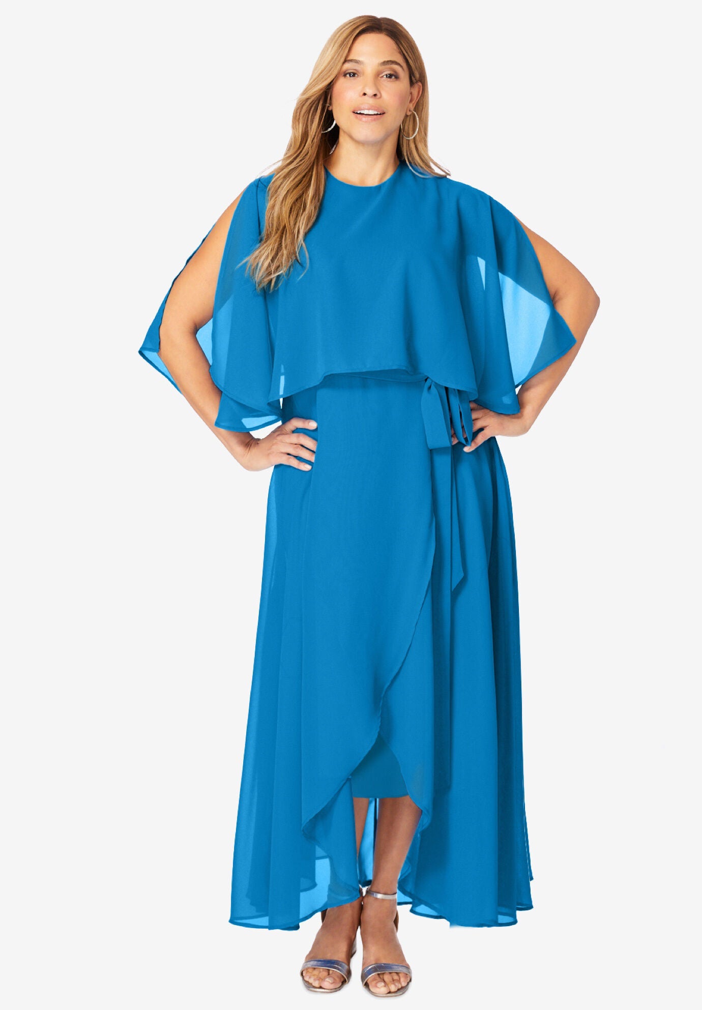 Carmella Women’s Maxi Dress Ocean Blue S 3XL Georgette main image 0