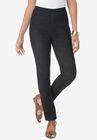 Straight Leg Stretch Denim Jeggings, BLACK, hi-res image number null