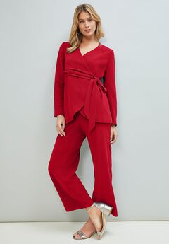 2-Piece Faux Wrap Pantsuit