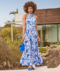Floral Print Halter Dress