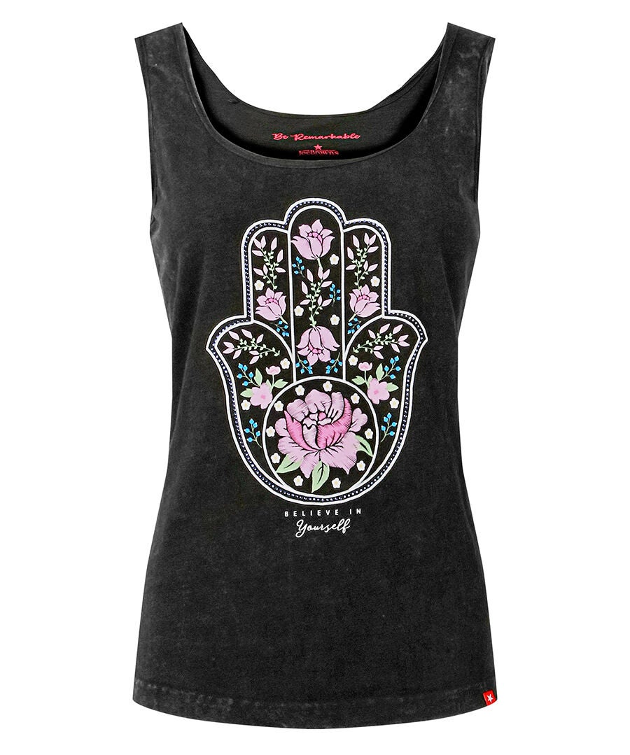 Sleeveless Graphic Tank, BELIEVE IN YOURSELF HAMSA, alternate image number 3