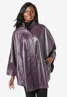 Leather Poncho, DARK BERRY, hi-res image number null