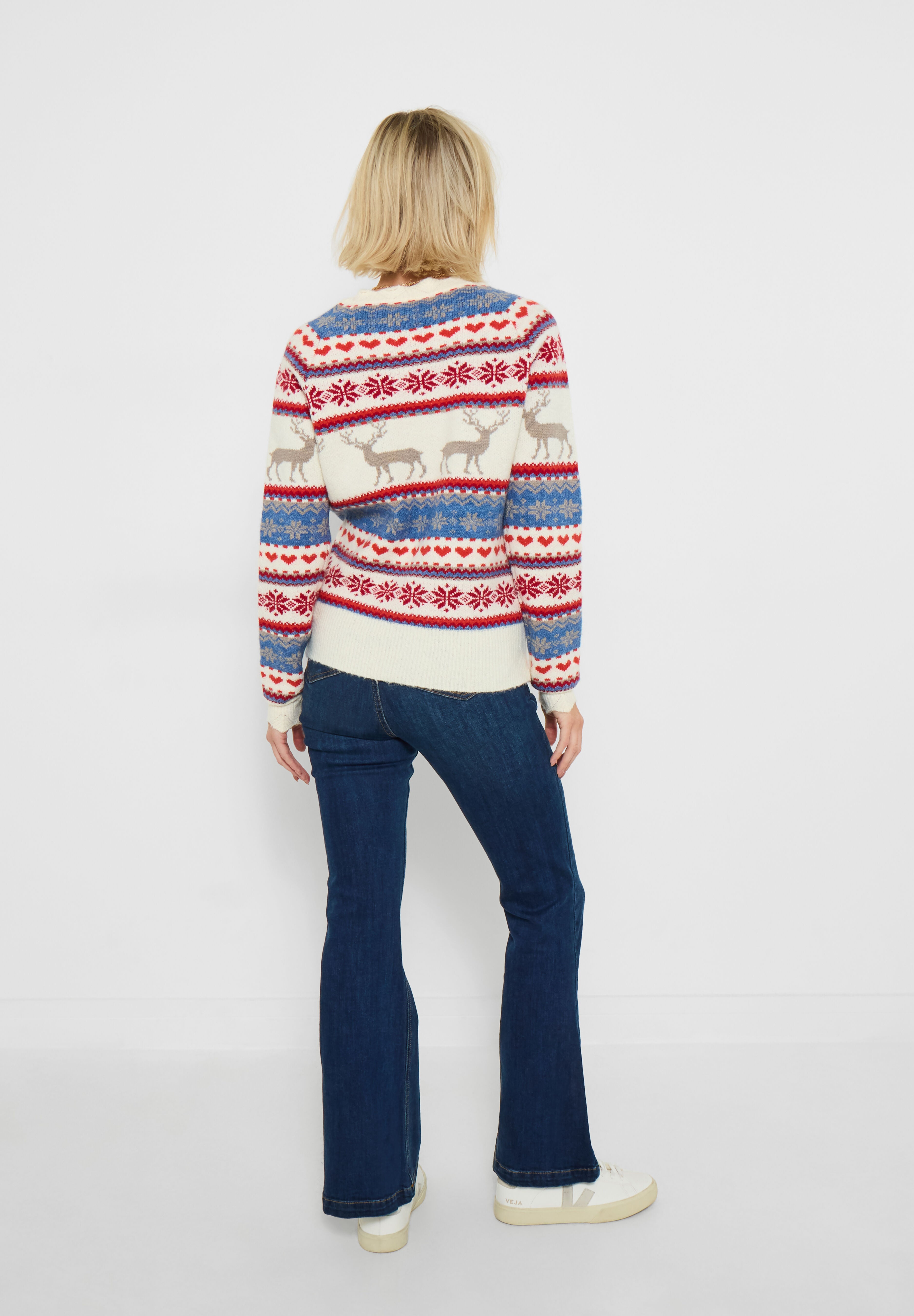 Novelty Reindeer Cardigan Sweater, REINDEER, alternate image number 2