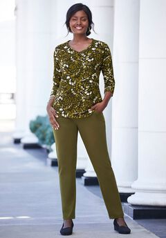 Stretch Cotton V-Neck Tee