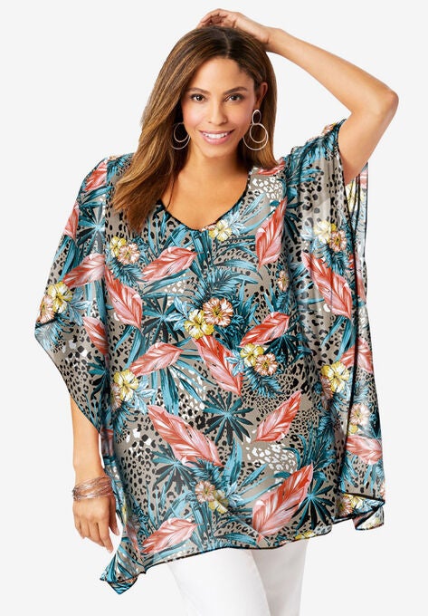 Caftan Top, MULTI TROPICAL ANIMAL, hi-res image number null