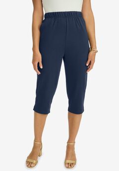 Plus Size Navy Capri Pants