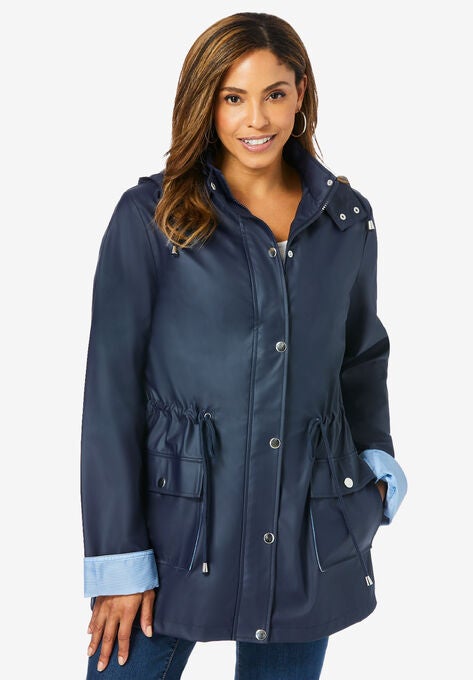 Hooded Raincoat, NAVY, hi-res image number null