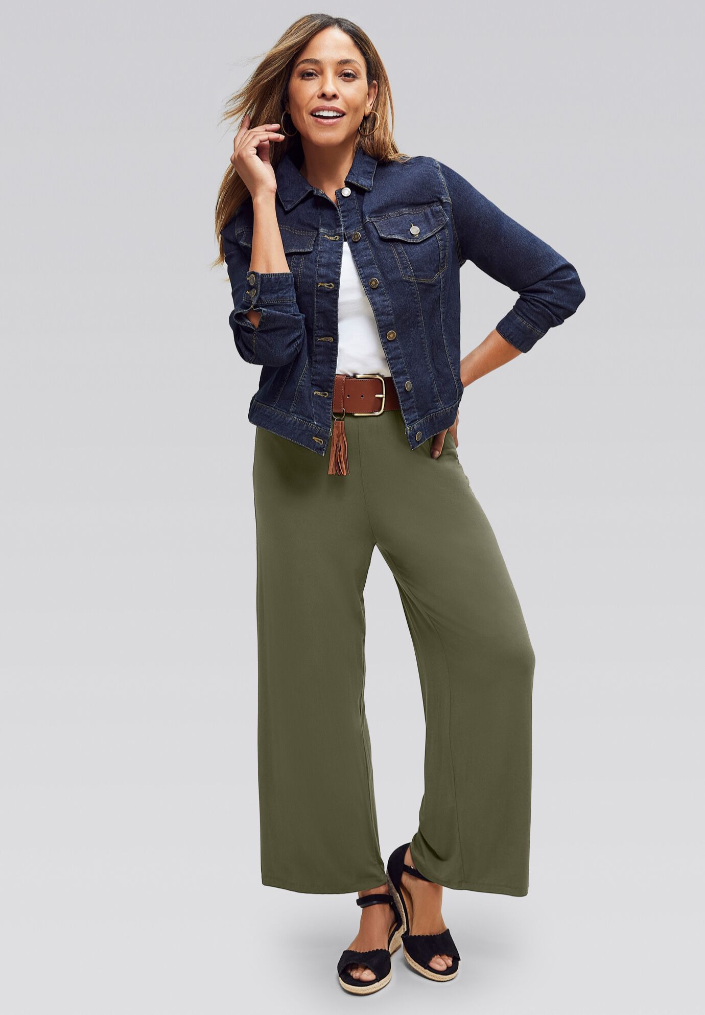 Everyday Stretch Knit Wide Leg Pant, , alternate image number 3