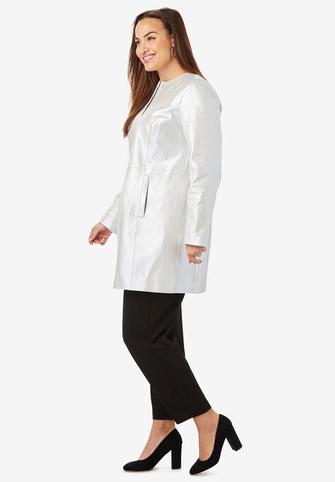 Three-Quarter Leather Jacket, , alternate image number null