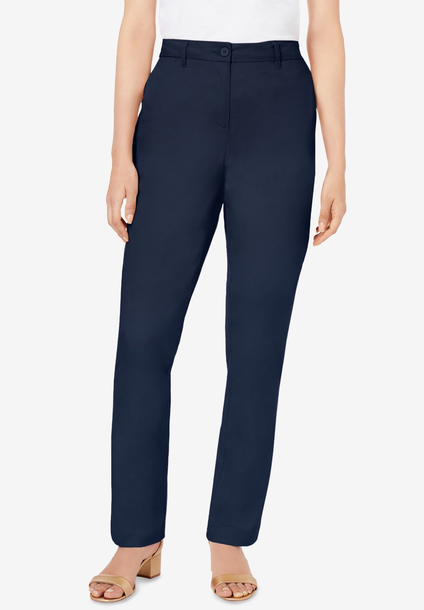 Stretch Cotton Chino Straight-Leg Pant