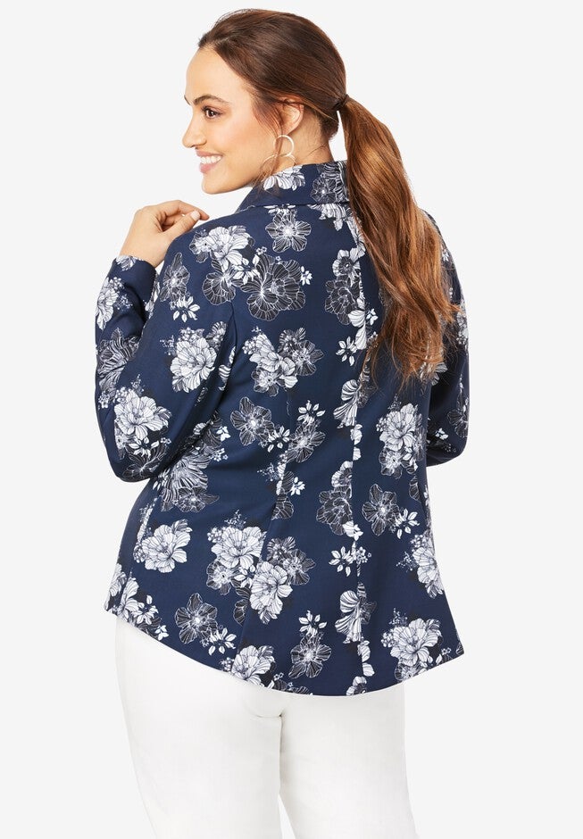 Drape Front Blazer, , on-hover image number null