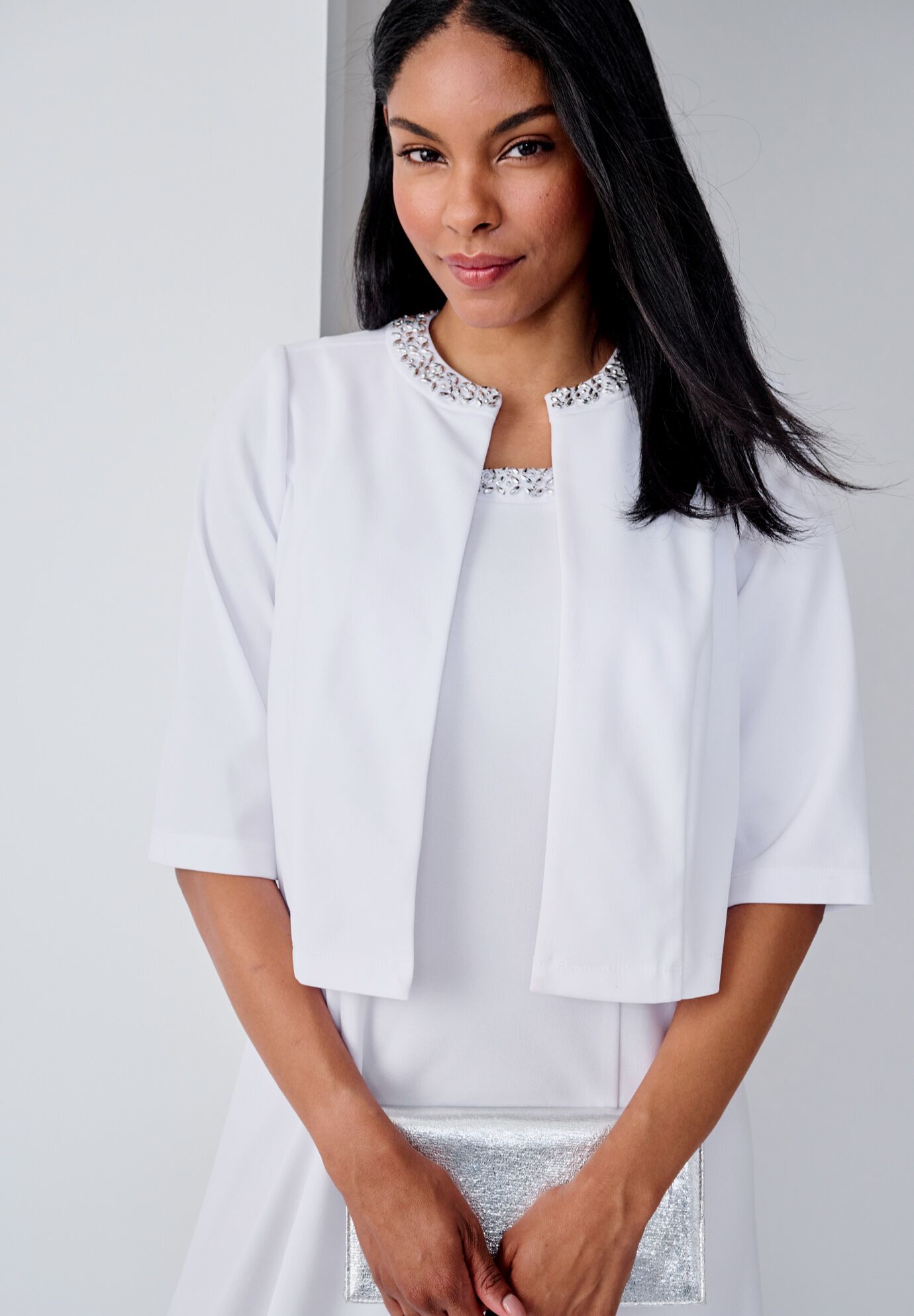 2-Piece Beaded Jacket Dress, , on-hover image number 1