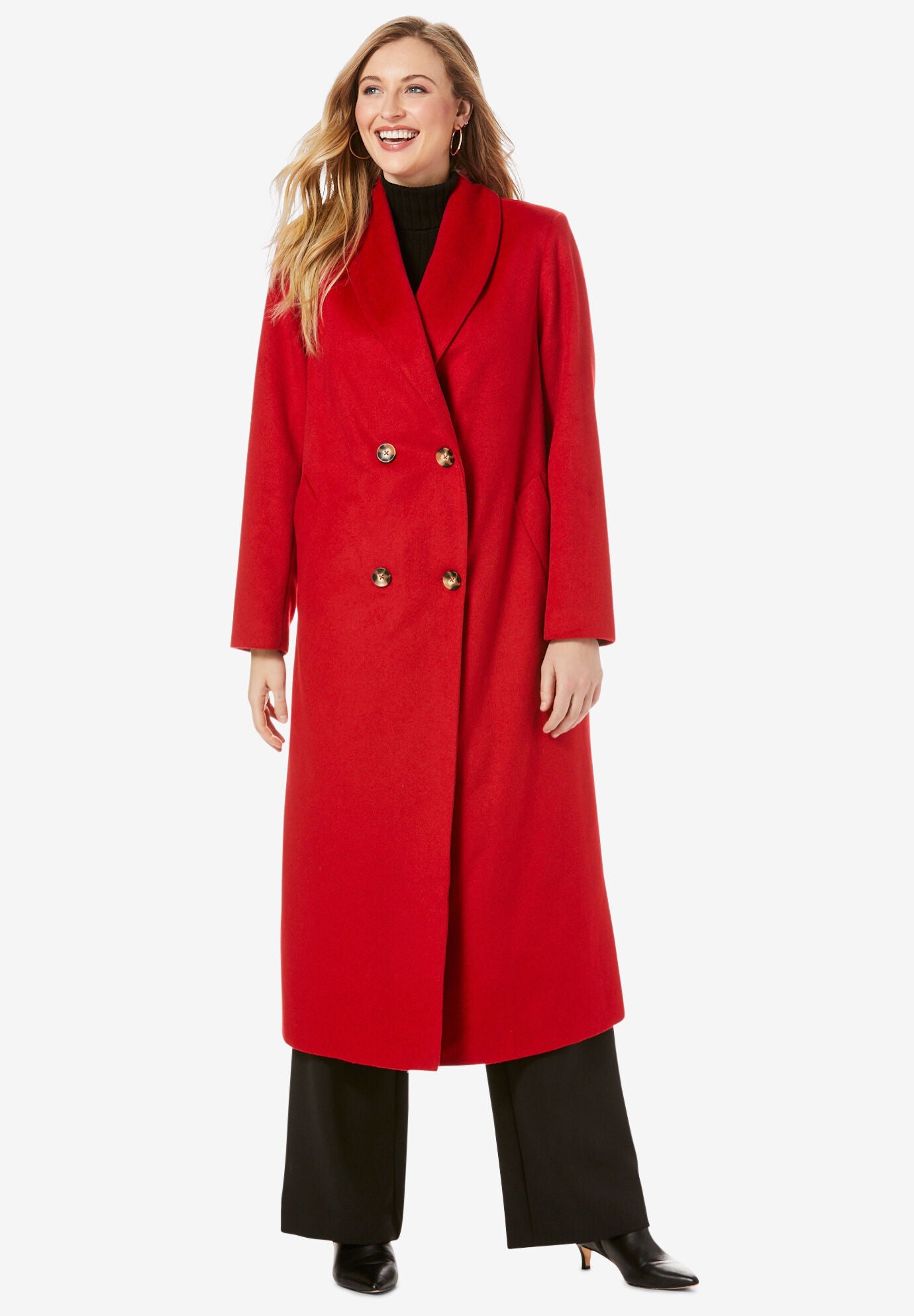 Long wool coat womens plus size online